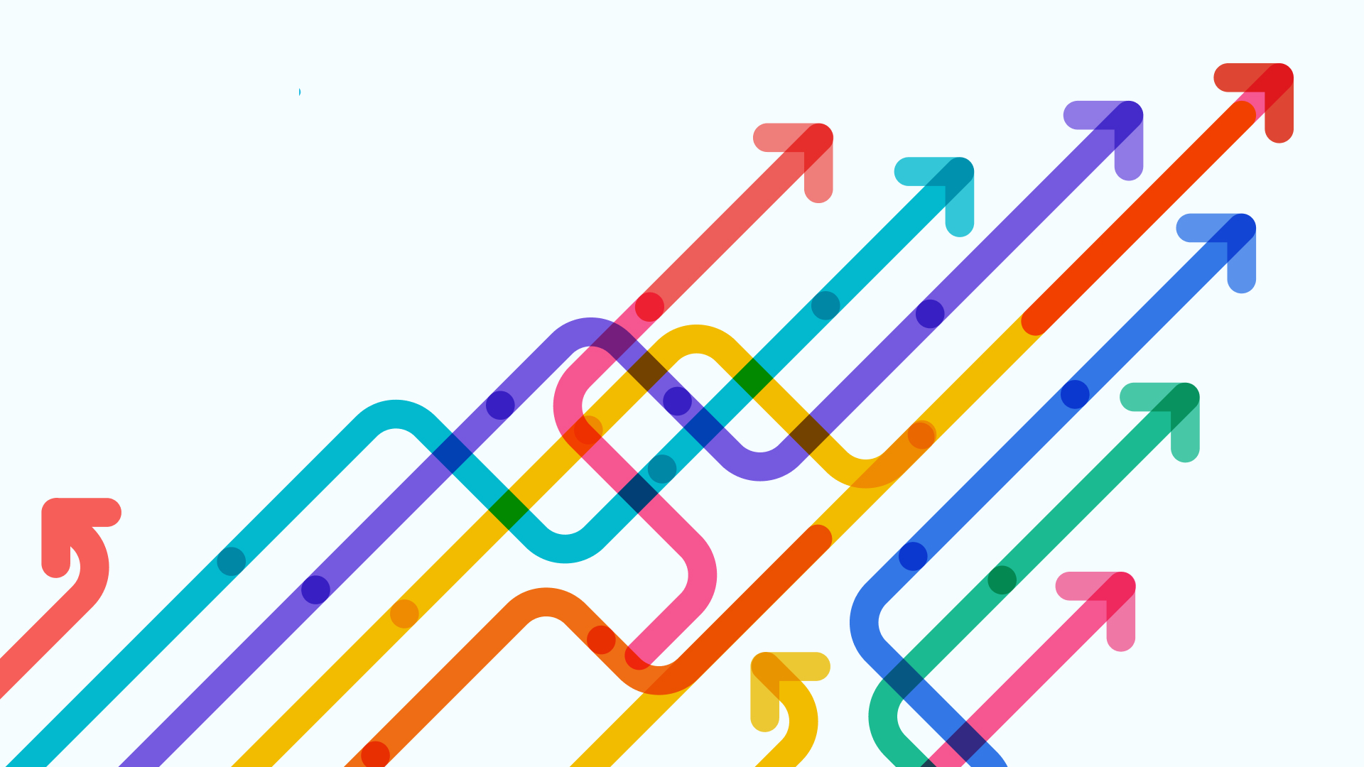 Colorful arrows representing converging paths toward impact